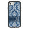 Sapphire Grunge Damask Pattern with Monogram