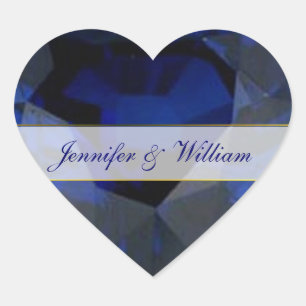 Sapphire Heart Custom Wedding Sticker