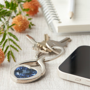 Sapphire Heart Key Ring
