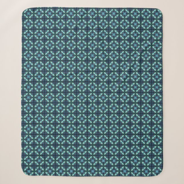 Sapphire Lantern Mosaic Sherpa Blanket (Front)