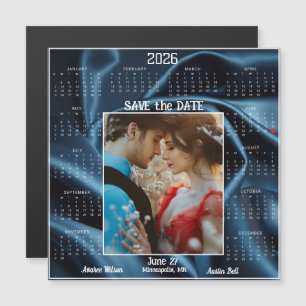 Sapphire Luxury Satin Save the Date Engaged Couple