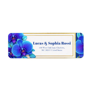 Sapphire Magenta Gilded Orchid Return Address