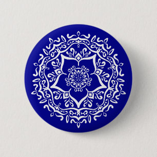 Sapphire Mandala 6 Cm Round Badge