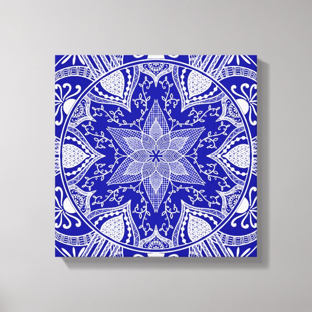 Sapphire Mandala Canvas Print (Front)