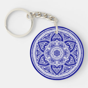 Sapphire Mandala Key Ring