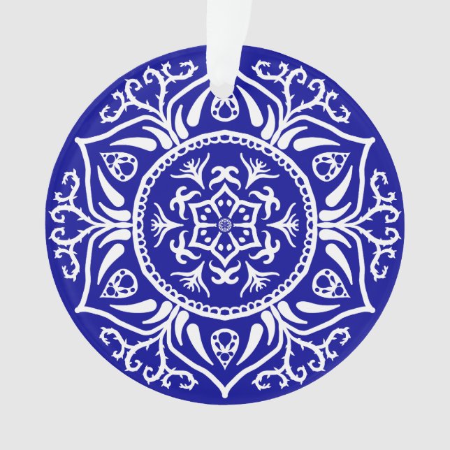 Sapphire Mandala Ornament (Front)