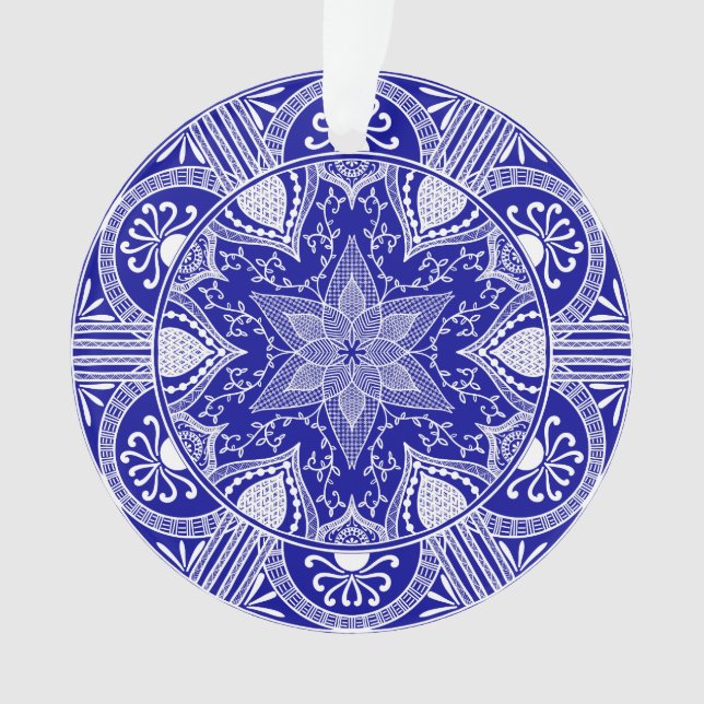 Sapphire Mandala Ornament (Front)