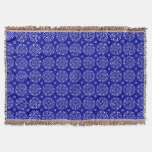 Sapphire Mandala Throw Blanket