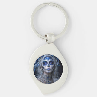 Sapphire Moon Calavera – Blue Celestial Day of the Key Ring