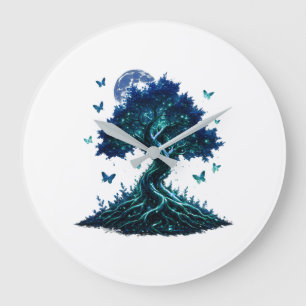 Sapphire Moon Tree Wall Clock