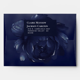 Sapphire Peony Wedding 5 x 7" Invitation Envelopes