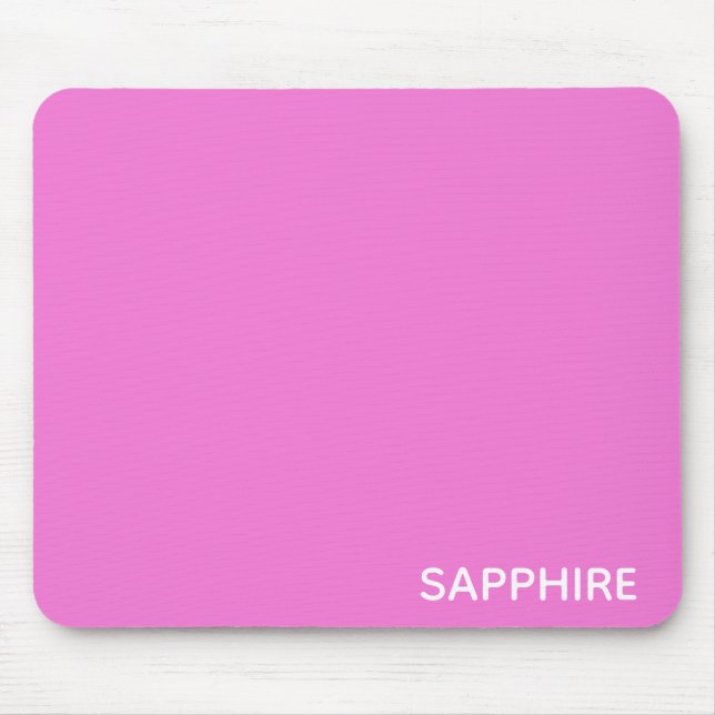 Sapphire pink color name mouse mat (Front)