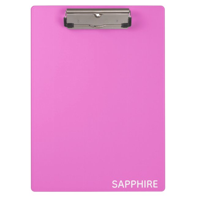 Sapphire pink colour name clipboard (Front)