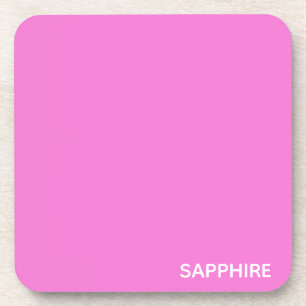 Sapphire pink colour name coaster