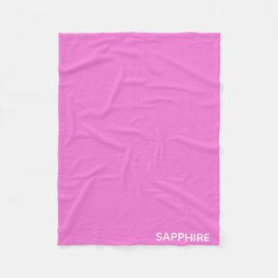 Sapphire pink colour name fleece blanket