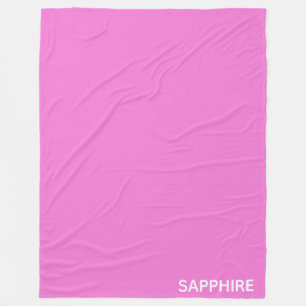 Sapphire pink colour name fleece blanket