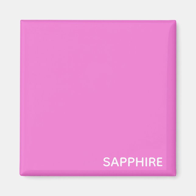Sapphire pink colour name magnet (Front)
