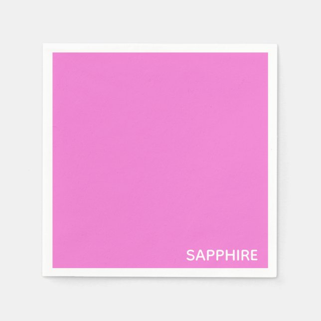 Sapphire pink colour name napkin (Front)