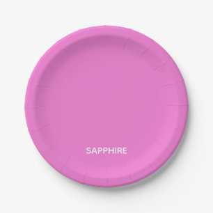 Sapphire pink colour name paper plate