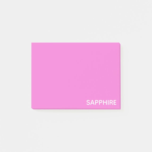 Sapphire pink colour name post-it notes (Front)