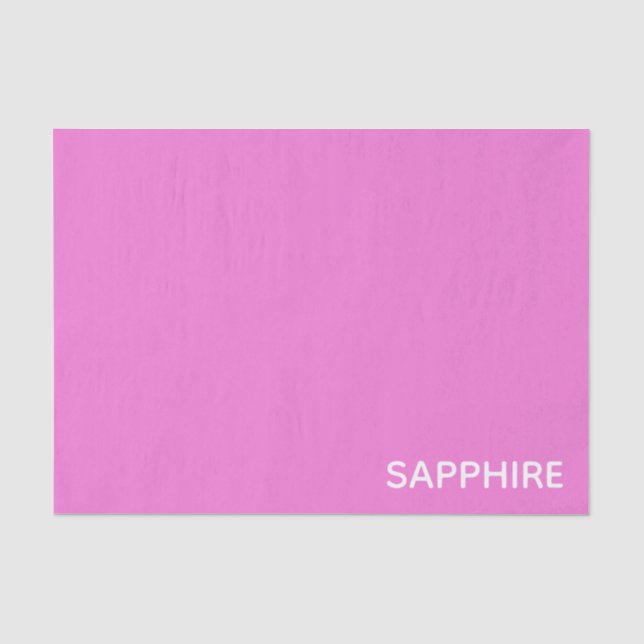 Sapphire pink colour name tissue paper (Front)