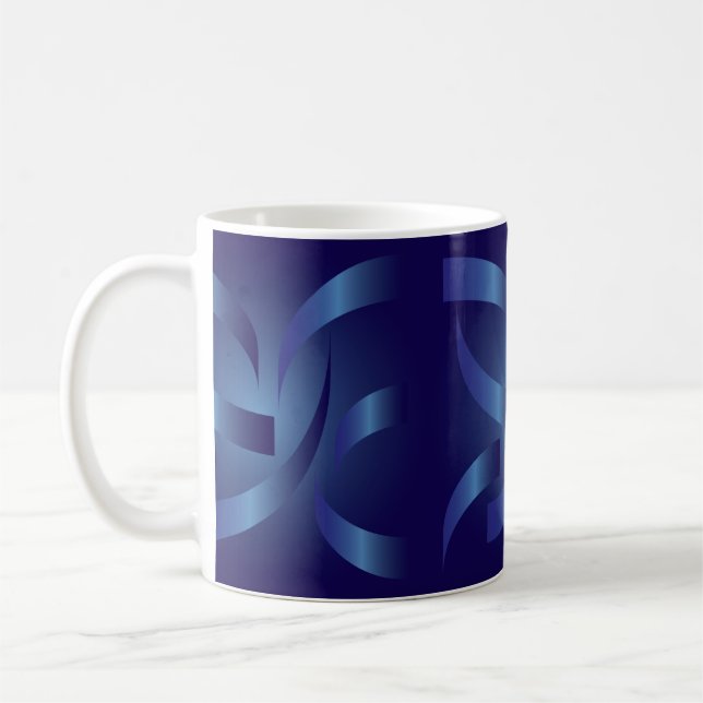 sapphire ribbons coffee mug (Left)