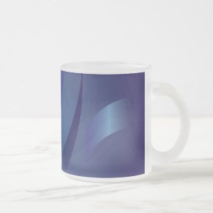 sapphire ribbons frosted glass coffee mug