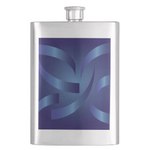 sapphire ribbons hip flask