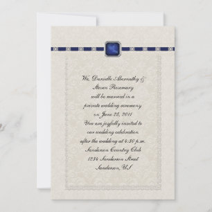 Sapphire Ribbons & Lace Post Wedding Invitation