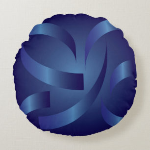 sapphire ribbons round cushion