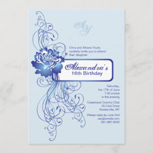 Sapphire Rose Invitation