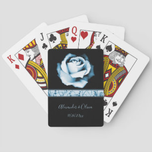 Sapphire Rose Wedding Favour Playing Cards
