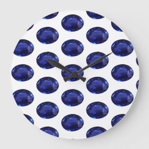 Sapphire September Birthstone Blue Large Clock