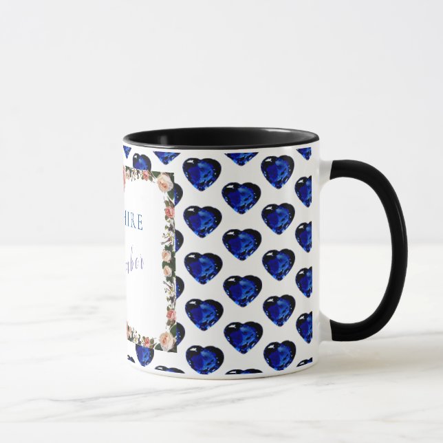 Sapphire September Birthstone Gemstone Art ✅ Mug (Right)