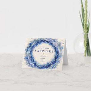 Sapphire September Birthstone Thank You Card