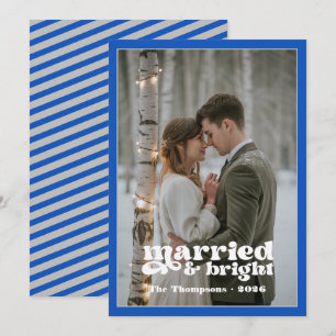 Sapphire & Silver Newlyweds Christmas Holiday Card