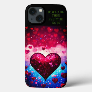 Sapphire Sky with Garnet Hearts: Empowering Art - iPhone 13 Case