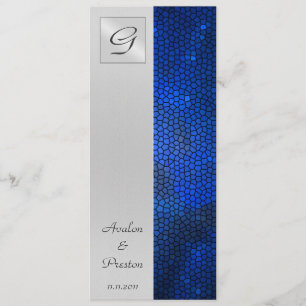Sapphire Stained Glass Wedding Program Invitation