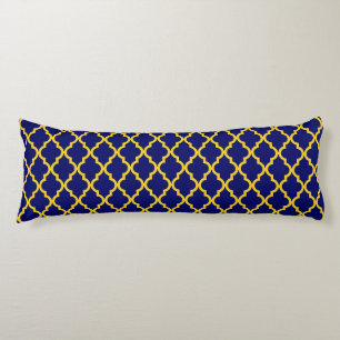 Sapphire Sun: Blue & Yellow Boho Moroccan Elegance Body Cushion