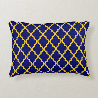 Sapphire Sun: Blue & Yellow Boho Moroccan Elegance Decorative Cushion