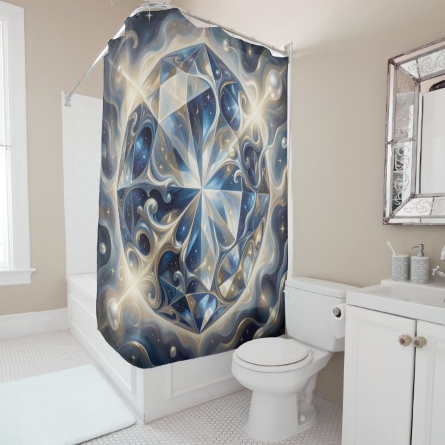 Sapphire – The Stone of Truth and Wisdom´3 Shower Curtain (In Situ)