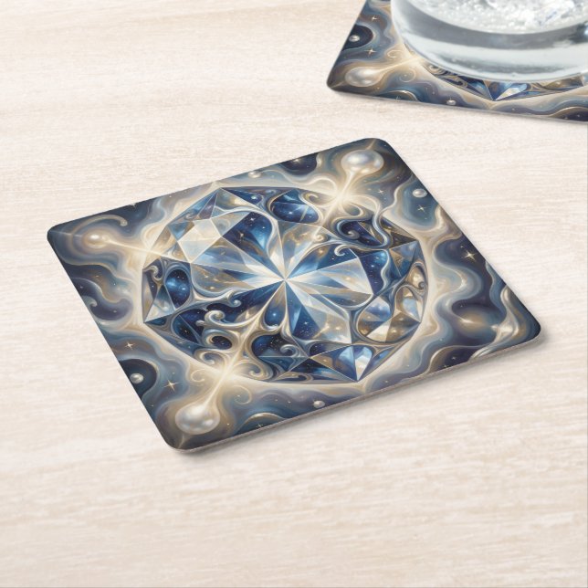 Sapphire – The Stone of Truth and Wisdom´3 Square Paper Coaster (Angled)