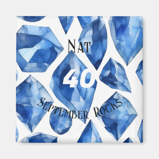 Sapphire-Themed September Birthday Anniversary Magnet