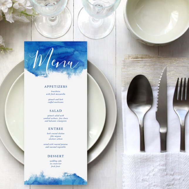 Sapphire Tide Wedding Menu Card (Creator Uploaded)