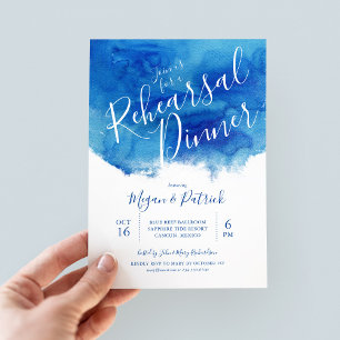 Sapphire Tide Wedding Rehearsal Dinner Invitation