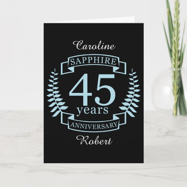 Sapphire Traditional 45th wedding anniversary Card (Front)