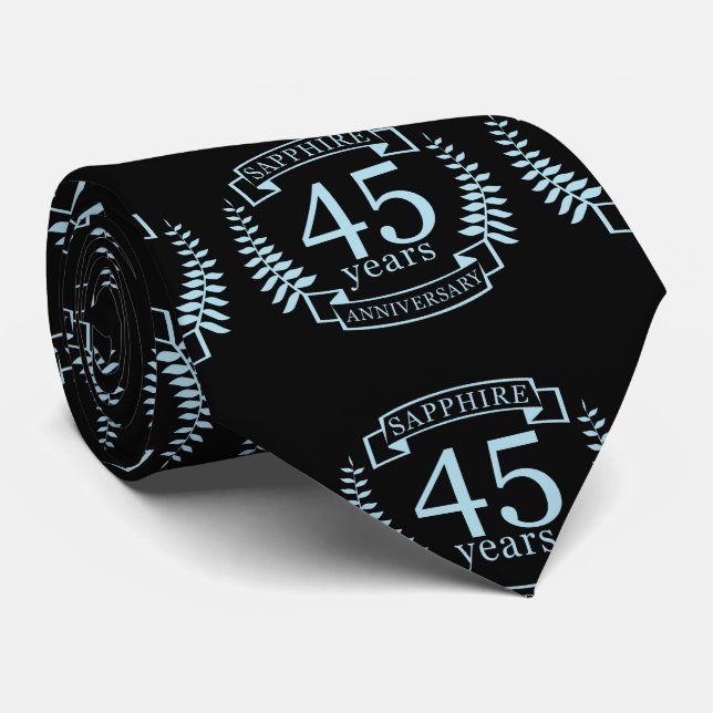 Sapphire Traditional 45th wedding anniversary Tie (Rolled)