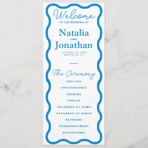 Sapphire Wavy Retro Wedding Programme