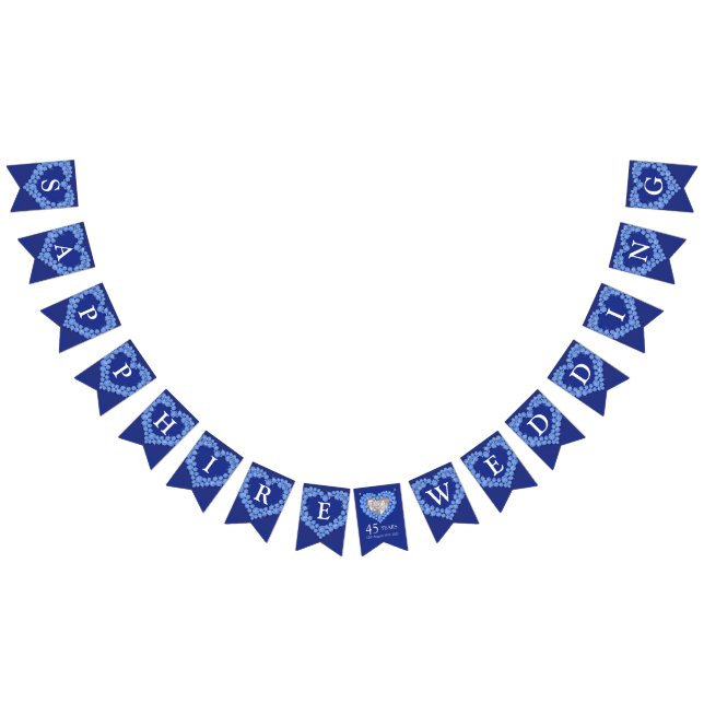 Sapphire wedding 45th anniversary custom photo bunting  (All)