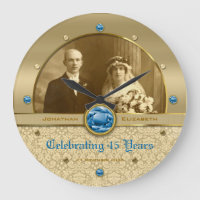 Sapphire Wedding Anniversary Blue Gem Damask Photo